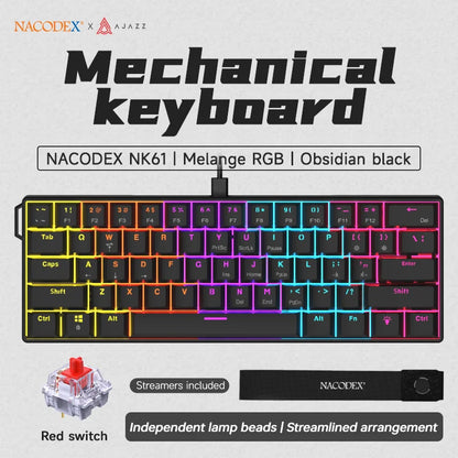 ⌨️🔥 AJAZZ NK61 Wired Gaming Mechanical Keyboard – 60% RGB (61 Keys) 🎮✨