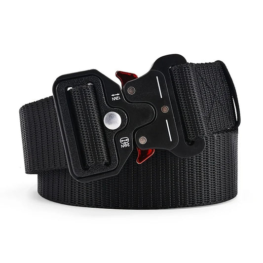 🎯🪖 Tactical Men’s Belt – Outdoor Combat & Survival Ζώνη από Nylon & Canvas με Quick Release Buckle