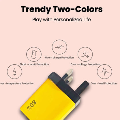 ⚡🔌 80W Super Fast Charge – Τηλεσκοπικός USB-C Φορτιστής με LED Light