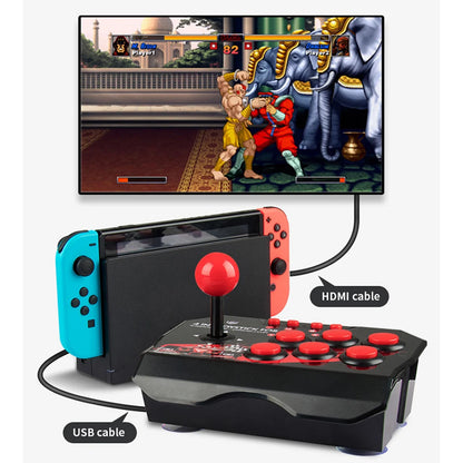 🕹️ GAMINJA 4-in-1 Wired Arcade Joystick | Με Καλώδιο 3M, TURBO Λειτουργία & Μεγάλα Κουμπιά | Συμβατό με Nintendo Switch / Android TV / PS3 / PC