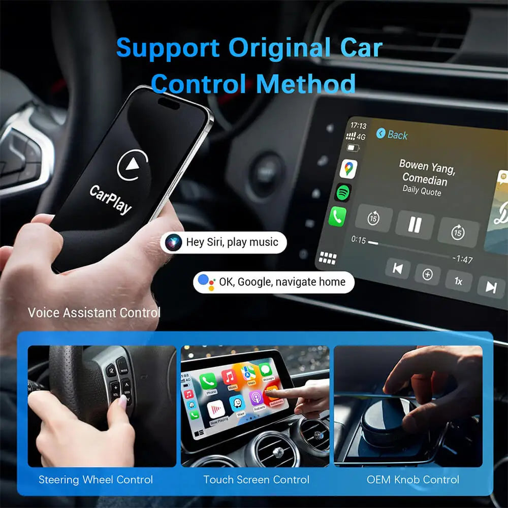 🚗 2-in-1 Wireless CarPlay & Android Auto Adapter | Smart Mini BT + WiFi USB Dongle | Plug & Play | Universal Compatibility for OEM Cars