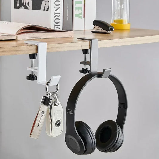 Ρυθμιζόμενο Desk Edge Hook για Headset & Backpack – Μεταλλικός Γάντζος Γραφείου Χωρίς Τρύπημα