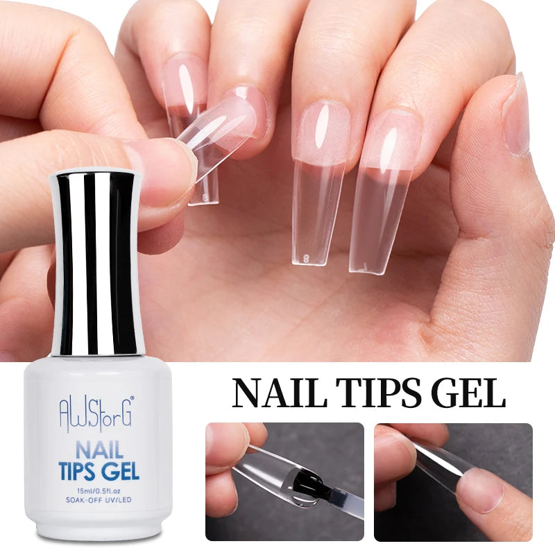💅✨ AWStorG 3 in 1 Nail Tips Glue Gel – Πολυχρηστική Κόλλα & Gel για Τέλειο Μανικιούρ 🎯