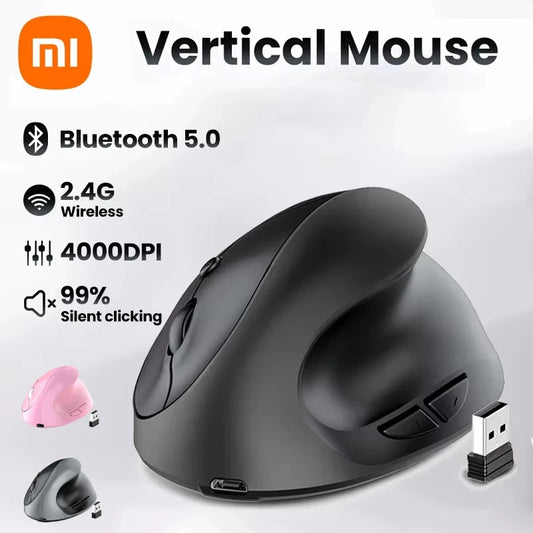 🖱️ Xiaomi Κάθετο Εργονομικό Ασύρματο Ποντίκι – Rechargeable ή με Μπαταρία AA