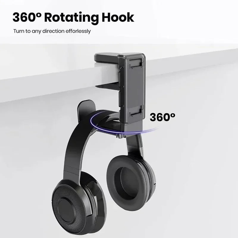 2-in-1 Gaming Headphone & Gamepad Holder – Adjustable Desktop Stand for Headphones and Controller