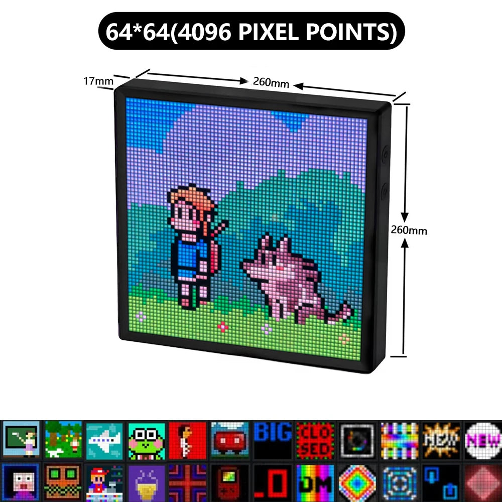 LED Pixel Display 64×64 RGB – Programmable Pixel Art Οθόνη με Bluetooth App