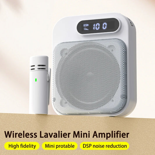 🔊🎤 Wireless Voice Amplifier Pro – Φορητό Lavalier Microphone με DSP Noise Reduction & Rechargeable Speaker