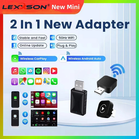 🚗 2-in-1 AI Box Mini Adapter – Από Wired σε Wireless CarPlay & Android Auto