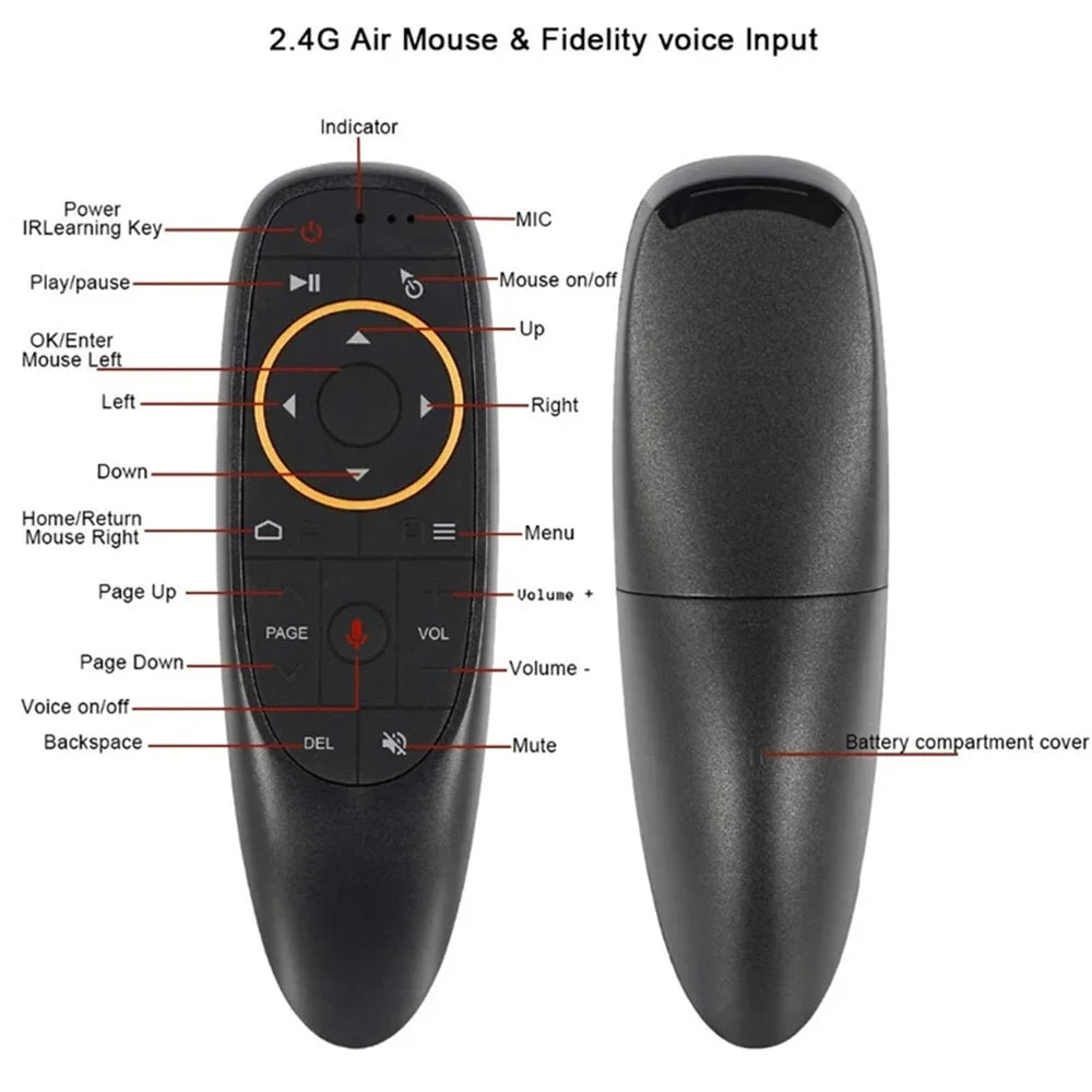 🎤 MRSVI G10S Universal Voice Remote Control | 2.4G Wireless + IR Learning Air Mouse | For Android TV Box / H96 MAX / X88 Pro / Smart TV / Projector