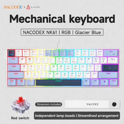 ⌨️🔥 AJAZZ NK61 Wired Gaming Mechanical Keyboard – 60% RGB (61 Keys) 🎮✨