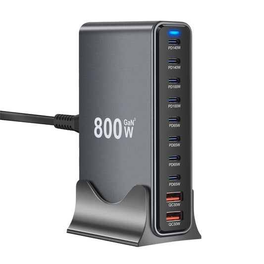 ⚡🔋 800W GaN Desktop Charger – 10 Θύρες USB-C & USB-A για Υπερ-Γρήγορη Φόρτιση! 🔋⚡