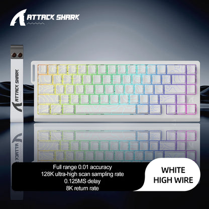 ⌨️⚡ ATTACK SHARK X68HE – Ενσύρματο Μαγνητικό Gaming Keyboard με 0.01mm Rapid Trigger, 8000Hz Polling Rate & RGB 16.8M 🎮✨