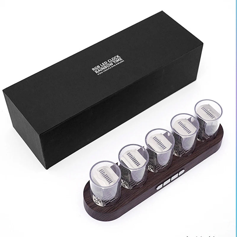 Digital Nixie Tube Clock with RGB LED – Premium Desktop Decoration