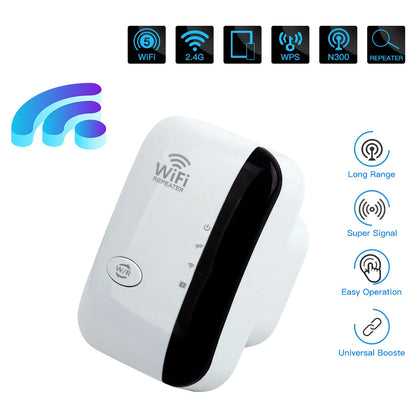 📶✨ 300Mbps Wireless WiFi Repeater – Ενισχυτής & Extender Σήματος με WPS ✨📶