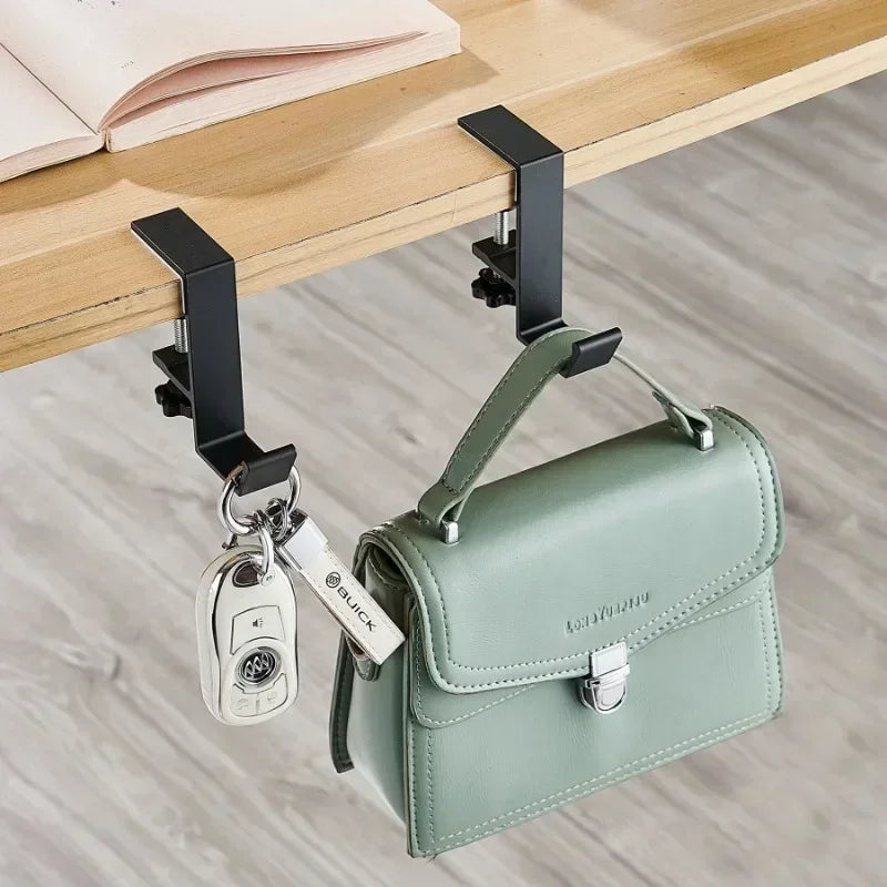 Adjustable Desk Edge Hook for Headset & Backpack – Metal No-Drill Desk Hook