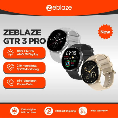 Zeblaze GTR 3 Pro Smartwatch – AMOLED 1.43’’ | Κλήσεις από το Ρολόι | Ανοξείδωτο Ατσάλι 316L