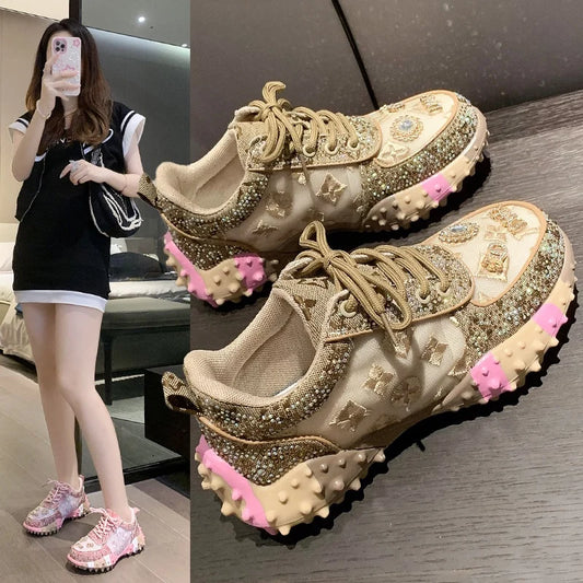 👟✨ Γυναικεία Casual Sneakers με Στρας – Πολυτελές Στυλ & Άνεση ✨👟
