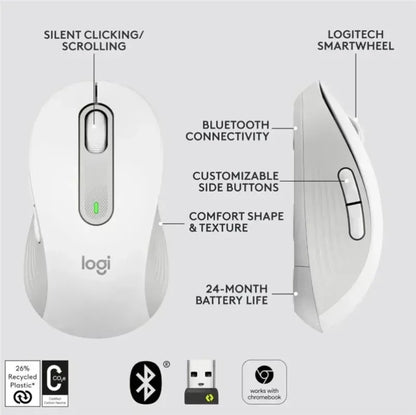 🖱️ Logitech M650 / M650L Wireless Bluetooth Mouse – Silent, Εργονομικό, Plug & Play για Δεξιόχειρες 🔇 Ιδανικό για Laptop, PC, Mac & Multi-Device Χρήση | Bluetooth + 2.4GHz | Άνεση χωρίς θόρυβο