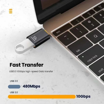 🔌⚡ USB A → USB-C OTG Adapter – 10A/6A Fast Charge & USB 3.0 Data Converter 🎯
