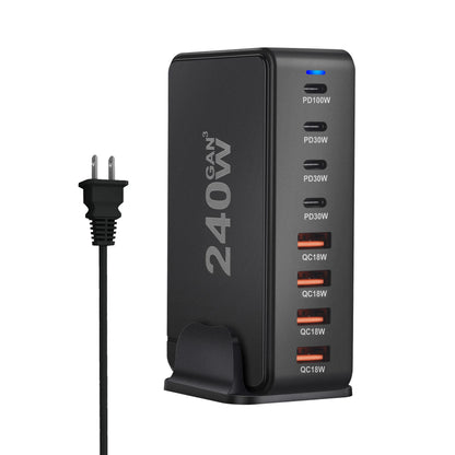 ⚡🔌 240W GaN Desktop Charger – 8x USB-C Θύρες με PD 3.0 Fast Charging ⚡