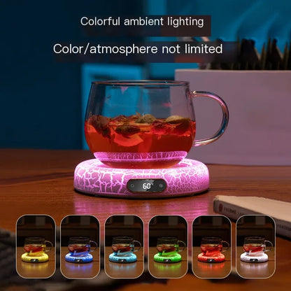 🔥☕ Ηλεκτρικό Υπόθερμο Ποτηριού με LED Lava Light – Για Ζεστά Ροφήματα Όλη Μέρα! ☕🔥  Lava Atmosphere Constant Temperature Coaster