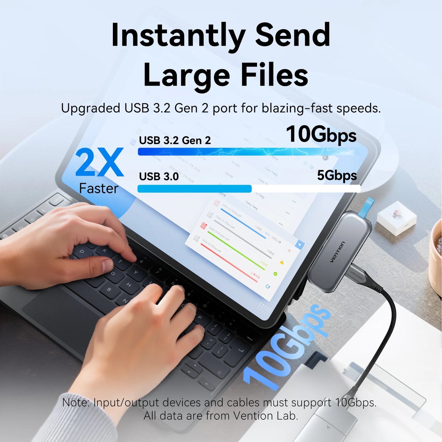 💻⚡ Vention 4-in-1 USB-C Hub – 4K@60Hz | 10Gbps | PD 100W