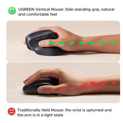 🖐️ UGREEN Vertical Wireless Mouse Ergonomic Design • 2.4G Wireless • 4000 DPI • 6 Silent Buttons – For MacBook, Laptop & PC 🖱️✨