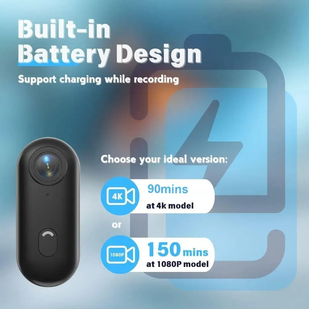 Mini Vlog / Action Camera 4K HD με Wi-Fi – Ultra Compact Body Cam για Sports, Travel & POV