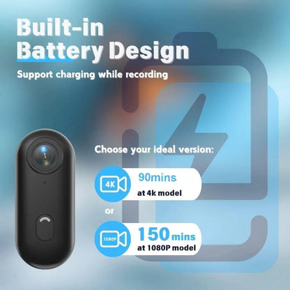 Mini Vlog / Action Camera 4K HD με Wi-Fi – Ultra Compact Body Cam για Sports, Travel & POV