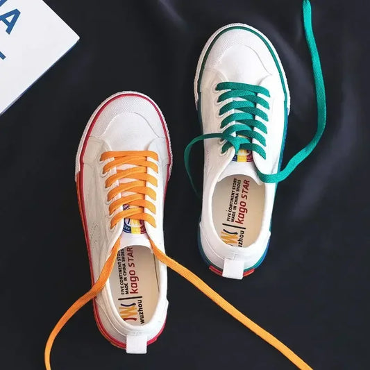 👟✨ Νέα Άφιξη – Γυναικεία Canvas Vulcanized Sneakers σε Κορεάτικο Στυλ ✨👟
