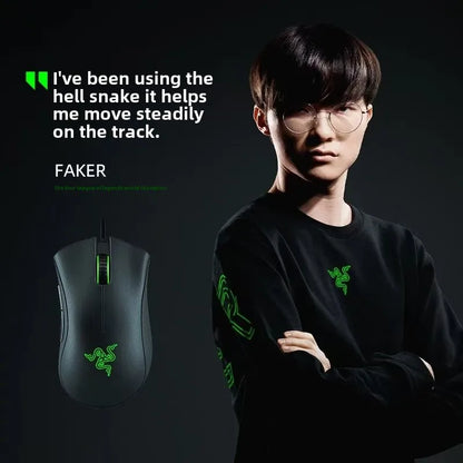 🐍 Razer DeathAdder Essential — Wired Gaming Mouse 6400 DPI • 5 Programmable Buttons • Ergonomic Design • For PC & Laptop ⚡🎮