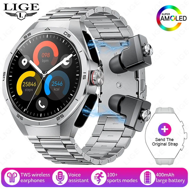 ⌚ LIGE NFC Smart Watch με Ενσωματωμένα Bluetooth Ακουστικά | Κλήσεις, Καρδιακός Ρυθμός, Οξυγόνο, Μουσική & Voice Assistant