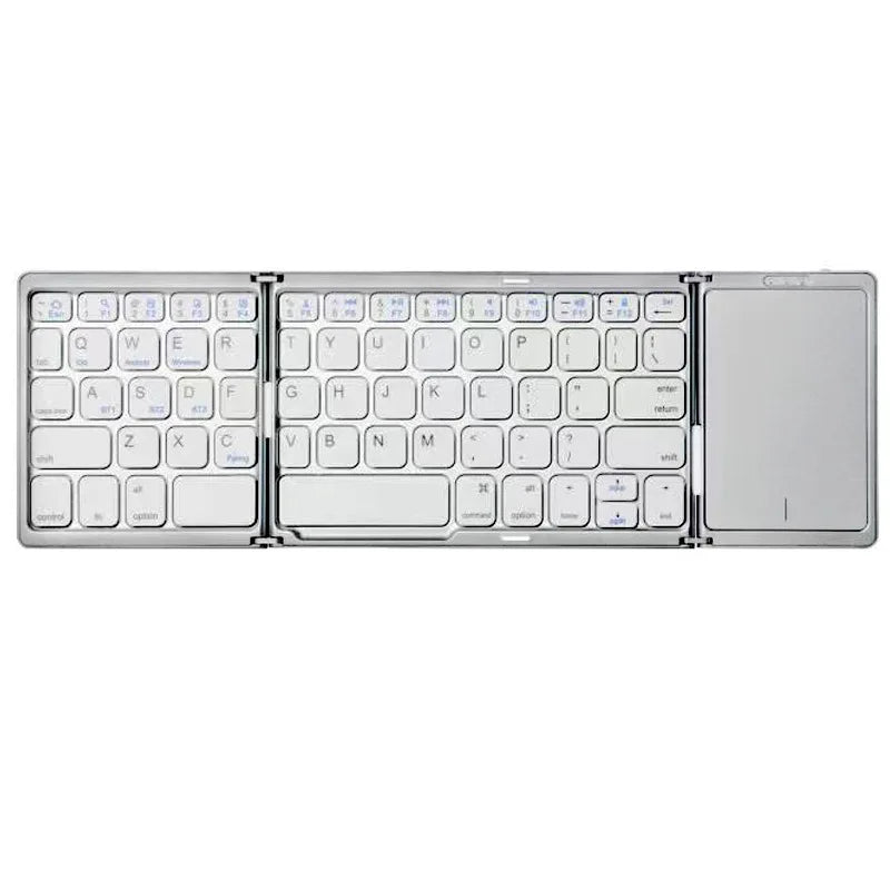 💻🔗 3-Folding Bluetooth Keyboard με Touchpad – Πτυσσόμενο, Επαναφορτιζόμενο, Συμβατό με Windows, Android & iOS! Μικρό σε μέγεθος – Μεγάλο σε δυνατότητες! ✨
