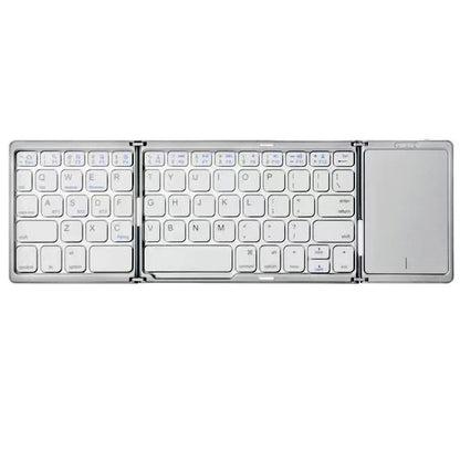 💻🔗 3-Folding Bluetooth Keyboard με Touchpad – Πτυσσόμενο, Επαναφορτιζόμενο, Συμβατό με Windows, Android & iOS! Μικρό σε μέγεθος – Μεγάλο σε δυνατότητες! ✨