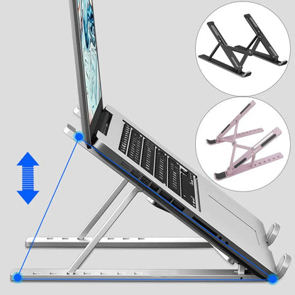 💻✨ Portable Foldable Laptop Stand – ABS Αναδιπλούμενη Βάση με Ρυθμιζόμενο Ύψος 🎯