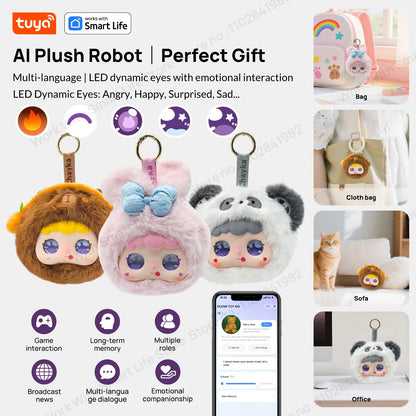 🤖 Tuya Smart AI Plush Robot – LED Μάτια | Φωνητικός Έλεγχος | Διαδραστικό Παιχνίδι για Παιδιά & Smart Home