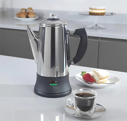 ☕⚡ Ηλεκτρική Καφετιέρα Percolator 1.8L – Για 12 Κούπες Αρωματικού Καφέ! ⚡☕  SOTECH Electric Coffee Percolator