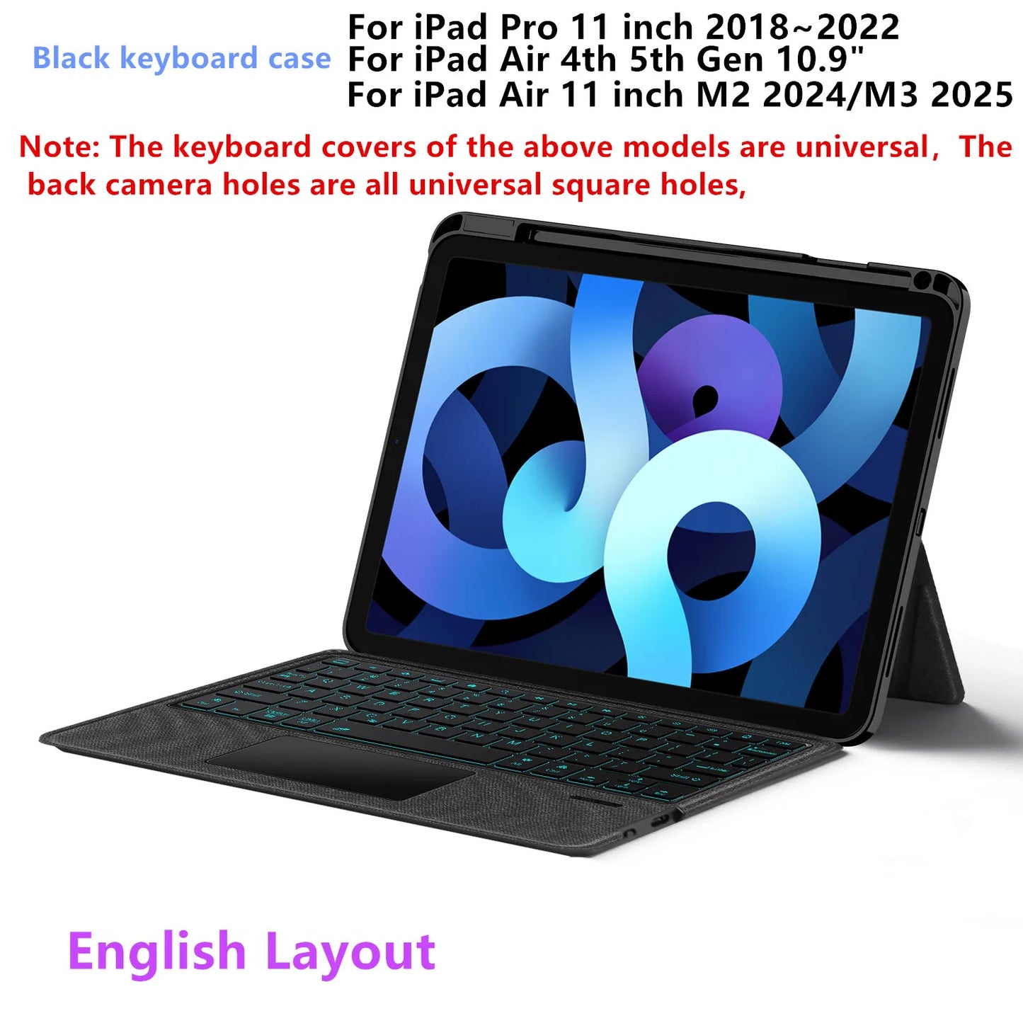 💻✨ HUWEI Magic Keyboard Case – Με Backlight & TouchPad για iPad Air & iPad Pro 11" 📱