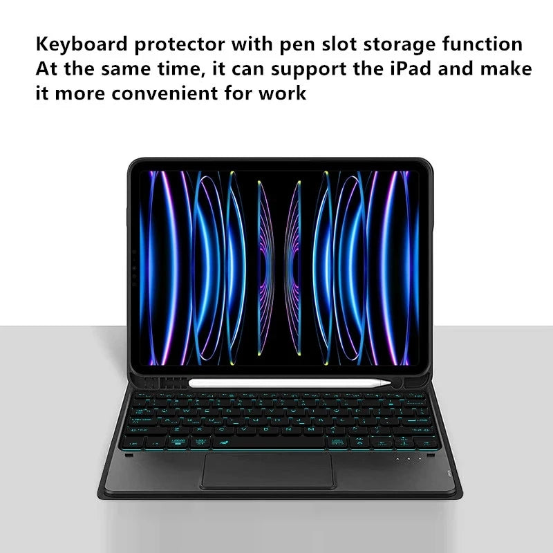 💻✨ Keyboard Case με Touchpad & Backlight – Συμβατό με iPad 7/8/9th Gen, Air3 & Pro 10.5" ✨📱