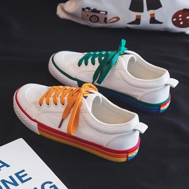 👟✨ Νέα Άφιξη – Γυναικεία Canvas Vulcanized Sneakers σε Κορεάτικο Στυλ ✨👟