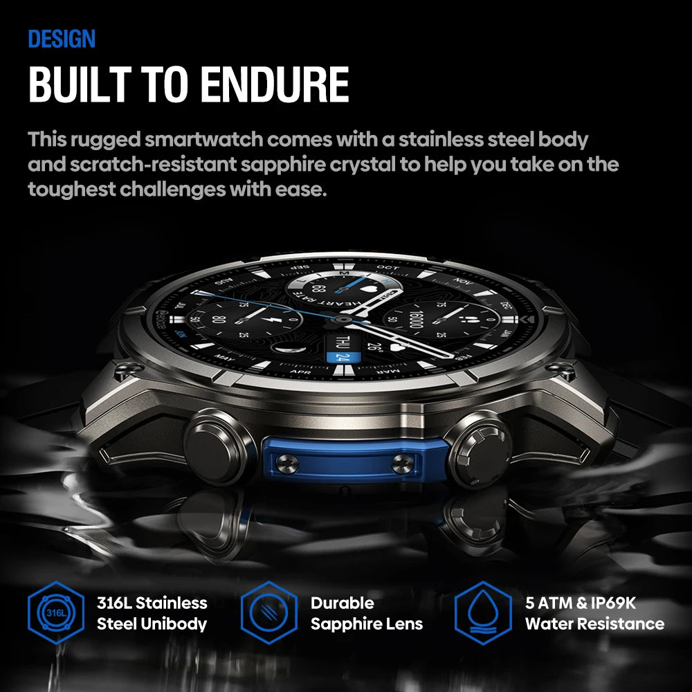 Zeblaze VIBE 8 Smartwatch – AMOLED 1.43’’ | Κλήσεις από το Ρολόι | Φακός | Ανοξείδωτο Ατσάλι