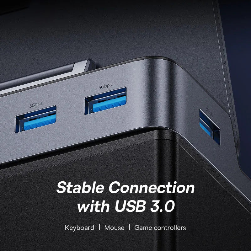 Baseus 6-in-1 USB-C Docking Station – 4K@60Hz | Gigabit Ethernet | USB 3.0