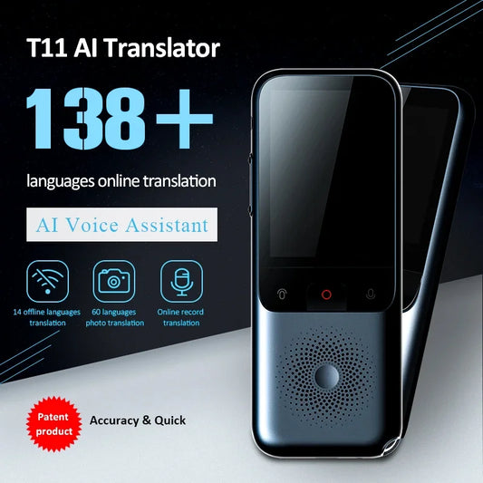 🌍 T11 Portable Audio Translator – 138 Γλώσσες, Online & Offline, AI Voice & Photo Translation