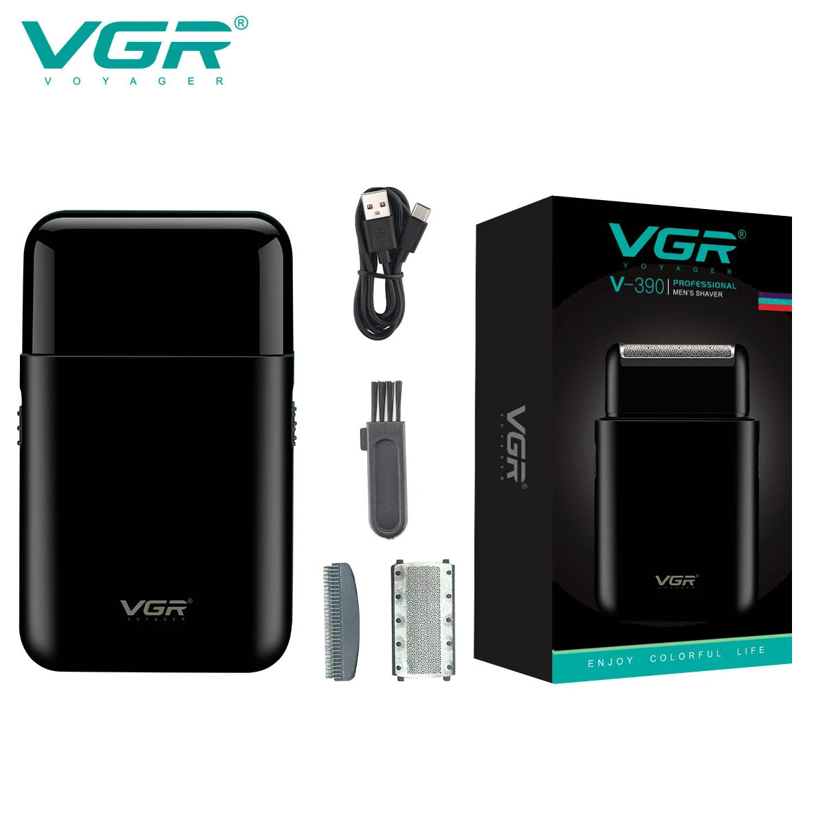 🧔 VGR V-390 Mini Electric Shaver – Επαναφορτιζόμενη Ξυριστική Μηχανή με Trimmer & Διπλή Λεπίδα | Compact, Αθόρυβη & Ανοξείδωτη