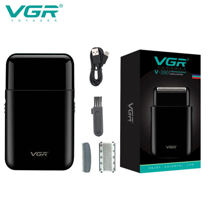 🧔 VGR V-390 Mini Electric Shaver – Επαναφορτιζόμενη Ξυριστική Μηχανή με Trimmer & Διπλή Λεπίδα | Compact, Αθόρυβη & Ανοξείδωτη