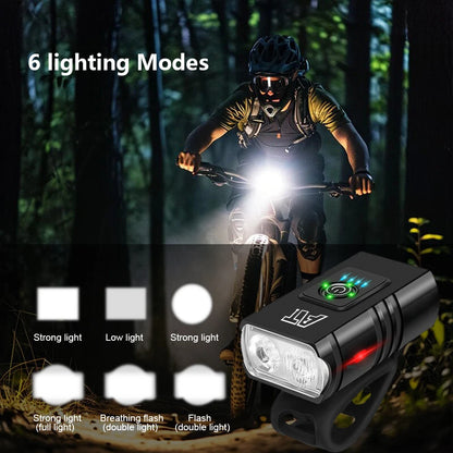 🚴 LED Μπροστινό Φως Ποδηλάτου – Επαναφορτιζόμενο με Type-C, 6 Λειτουργίες & Super Bright Φωτισμό ✨