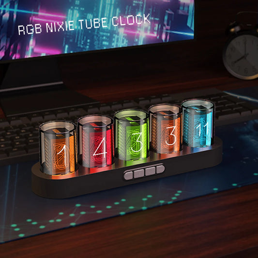 ⏰🌈 Digital Nixie Tube Clock με RGB LED – Premium Desktop Decoration