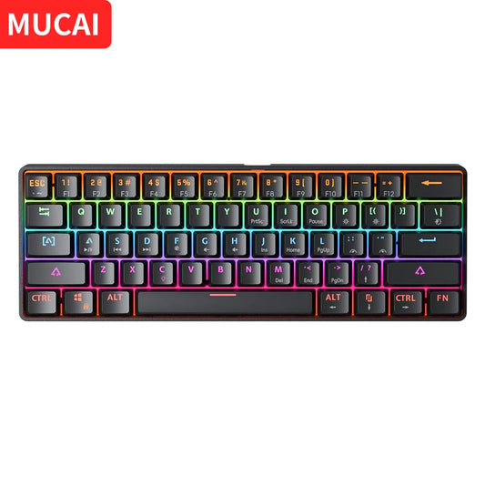 ⌨️ MUCAI MK61 Mechanical Gaming Keyboard 60% • 61 Keys • Red Switches • Hot-Swap • RGB • Detachable Cable • FPS Optimized