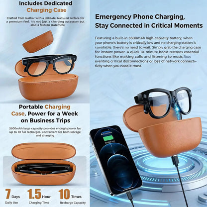 GUHUAVMI M02 Ultra AI Smart Glasses – AI Smart Glasses with Camera, Translation, 32GB & Bluetooth 5.3