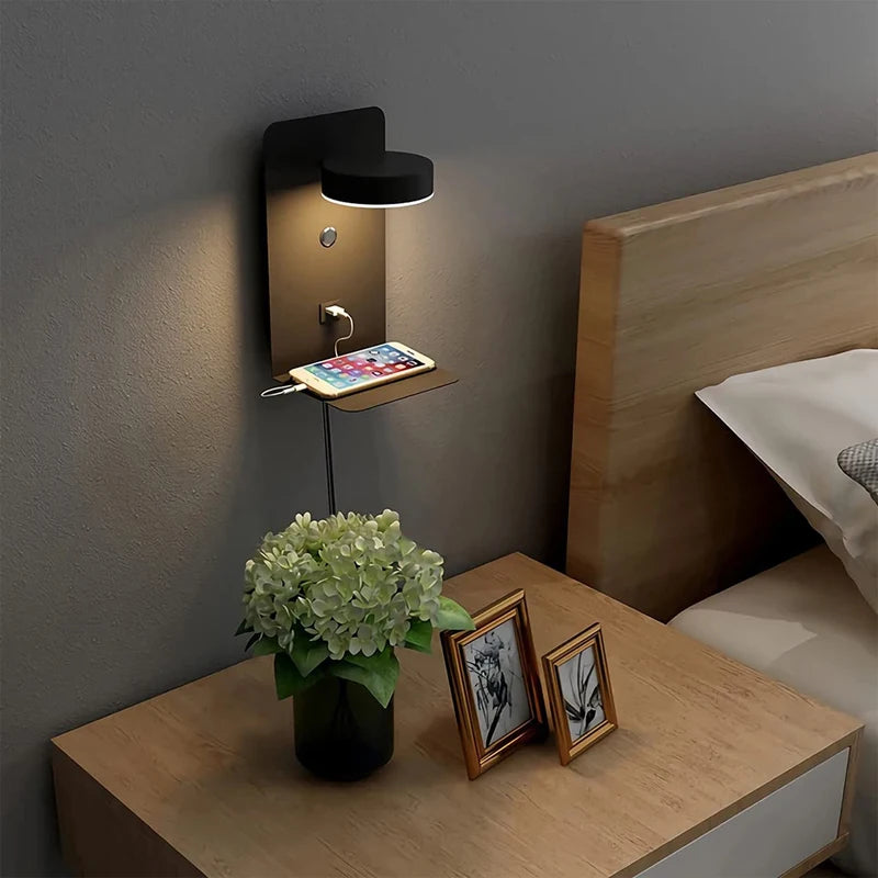 💡✨ Bedroom LED Wall Lamp με USB Charge – Modern Indoor Wall Light